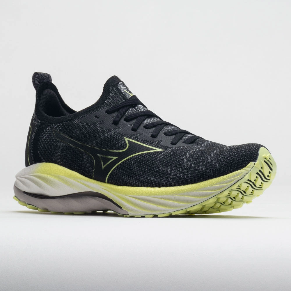 Mizuno Wave Neo Wind Men's  Undyed Black/Luminous running on flat ground