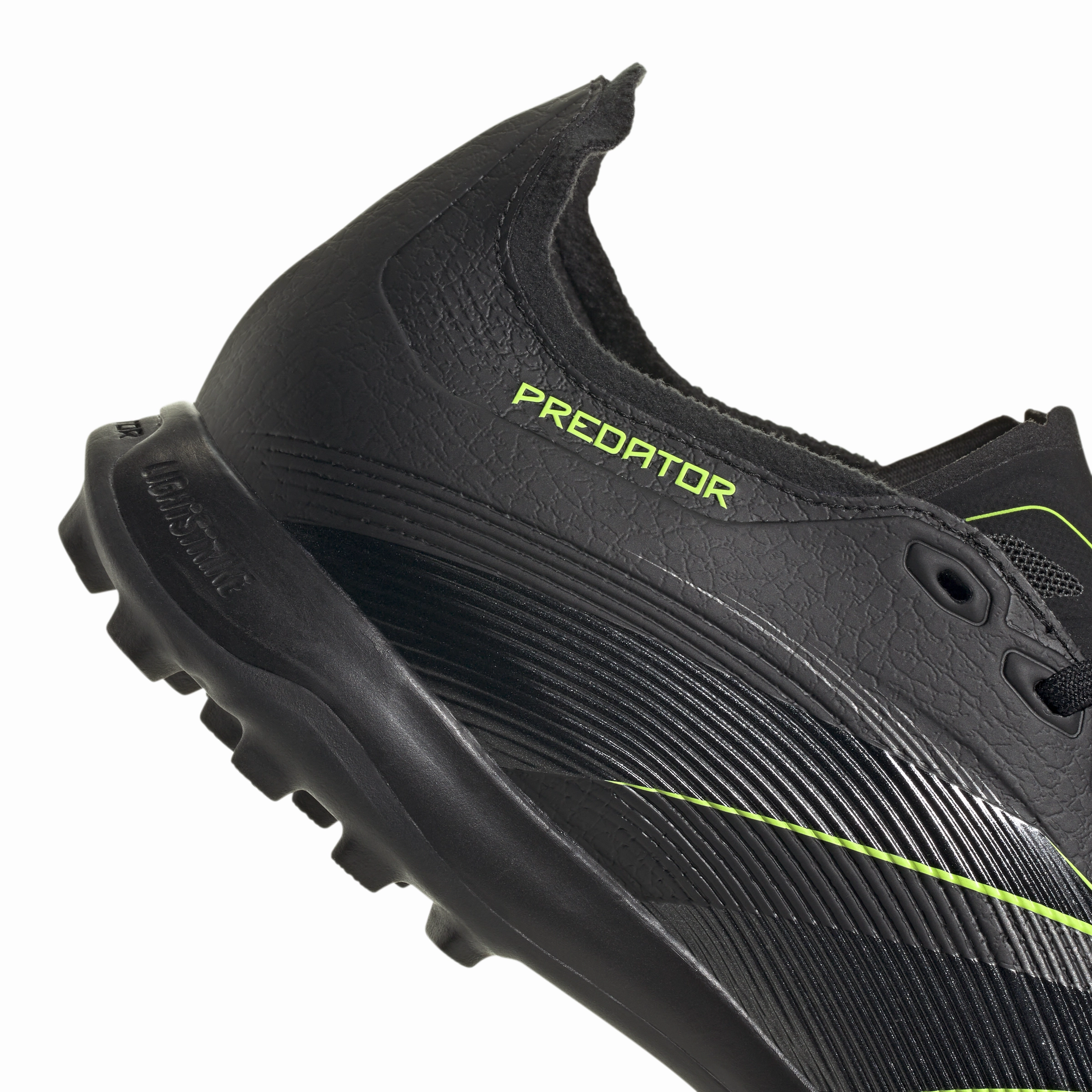 Pivot Zone Soft Heel adidas Predator League TF Soccer Shoes -Core Black/Carbon/Lucid Lemon