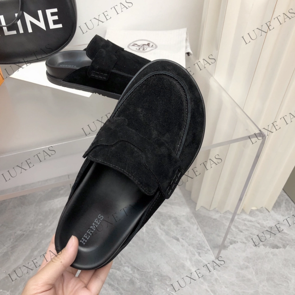 Garden Walk Flexible Flats Noir Go Mule Designer Slides & Sandals for Men