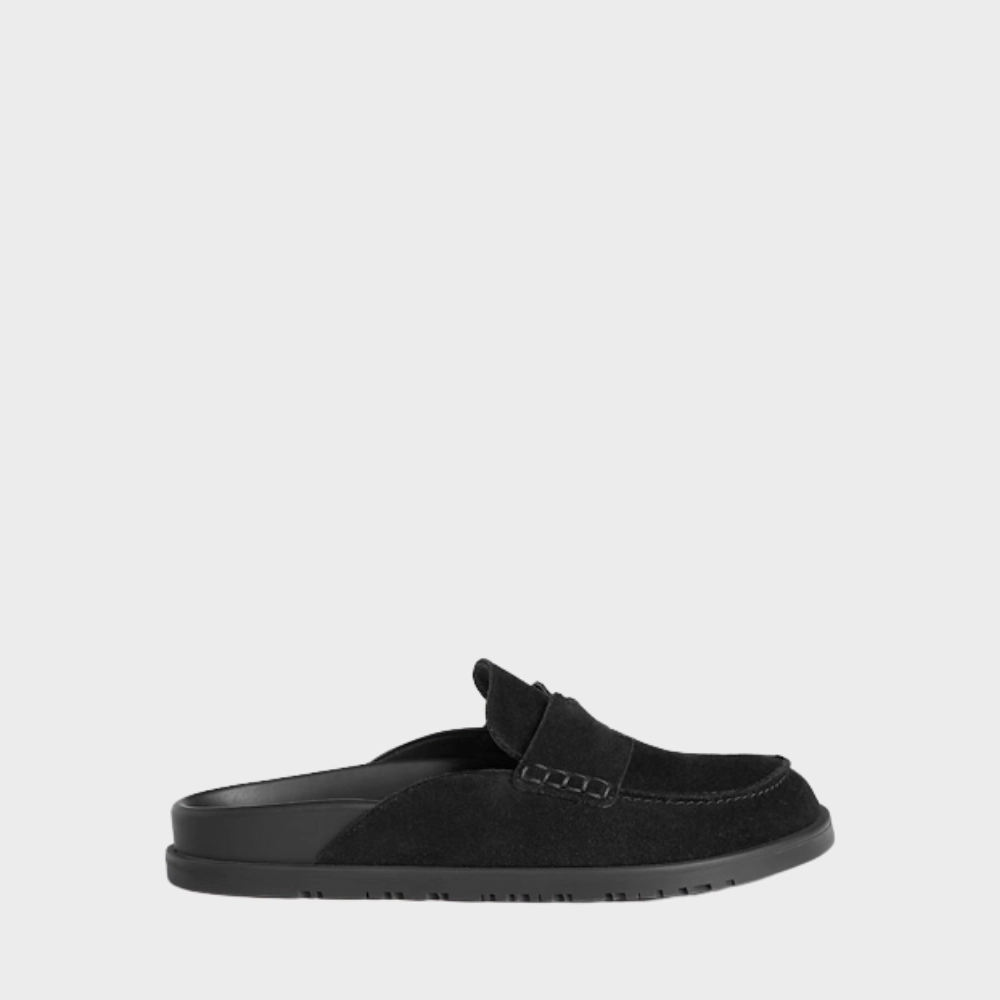 Silver Glow Noir Go Mule Designer Slides & Sandals for Men