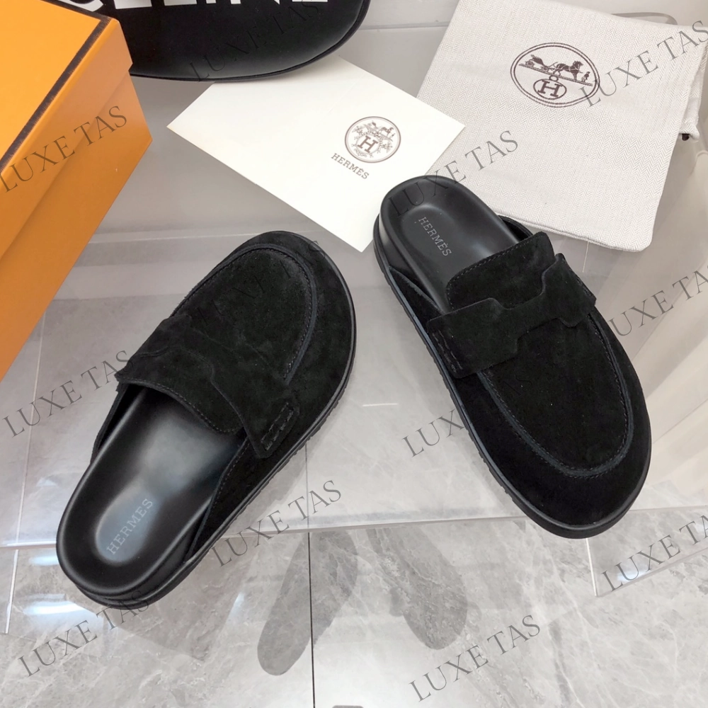 Seasonal Comfort Round Toe Noir Go Mule Designer Slides & Sandals for Men