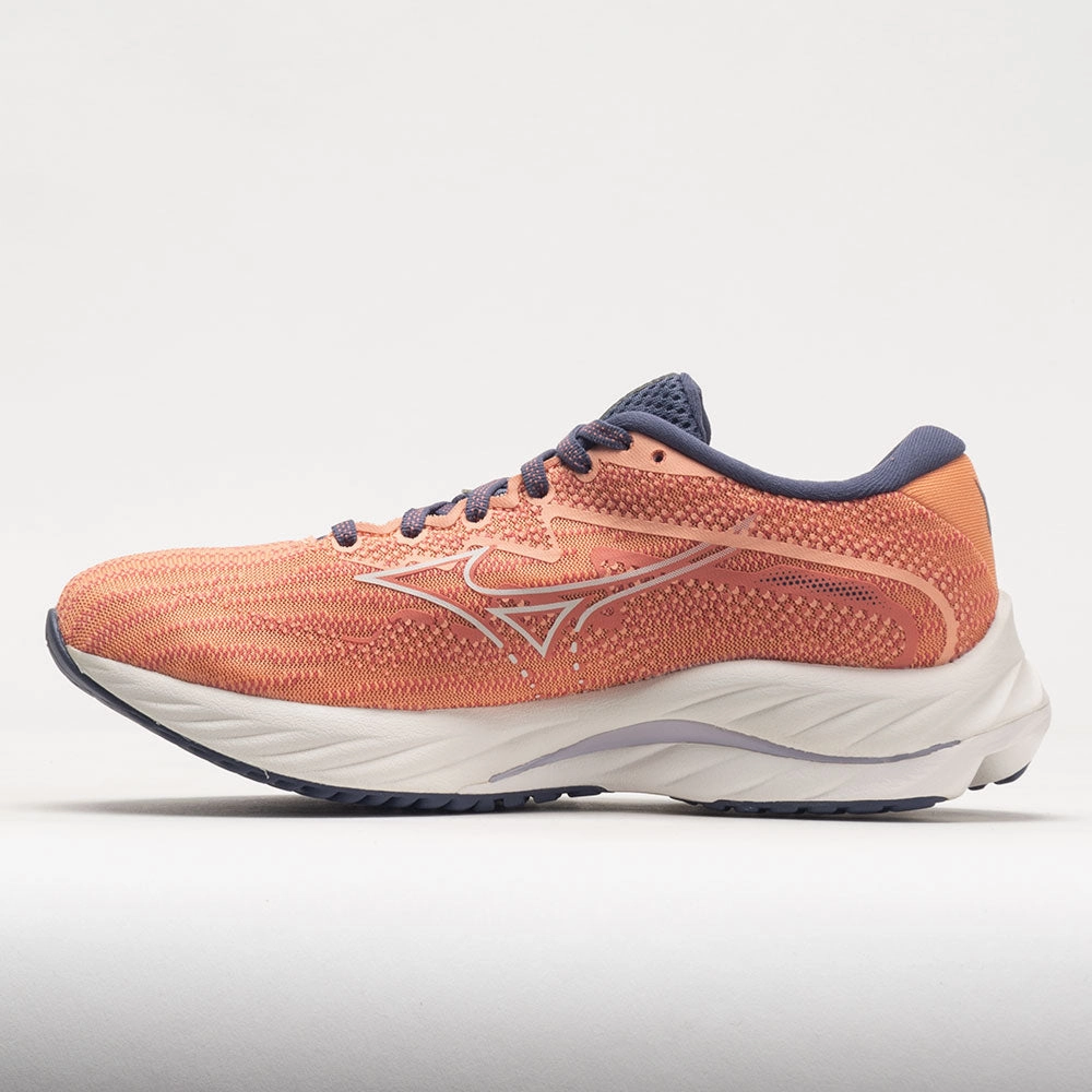 running for relaxation non - slip shoes Mizuno Wave Rider 27 Mesh Women's  Coral Reef/Snow White