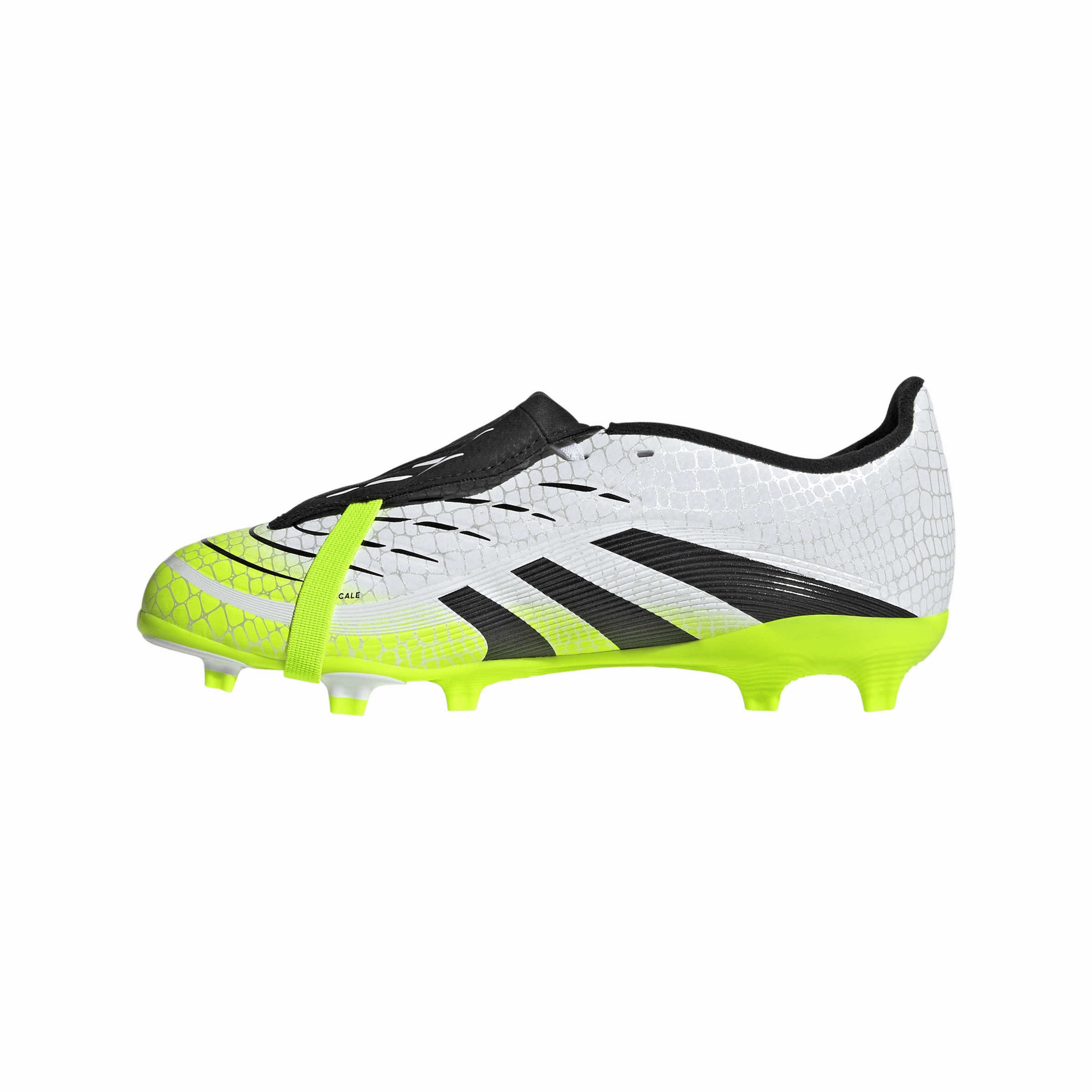 adidas Junior Predator League FT Fold Tongue FG Firm Ground Soccer Shoes  - FTWhite/ CBlack/ Luclem Move Strong Clean Entry