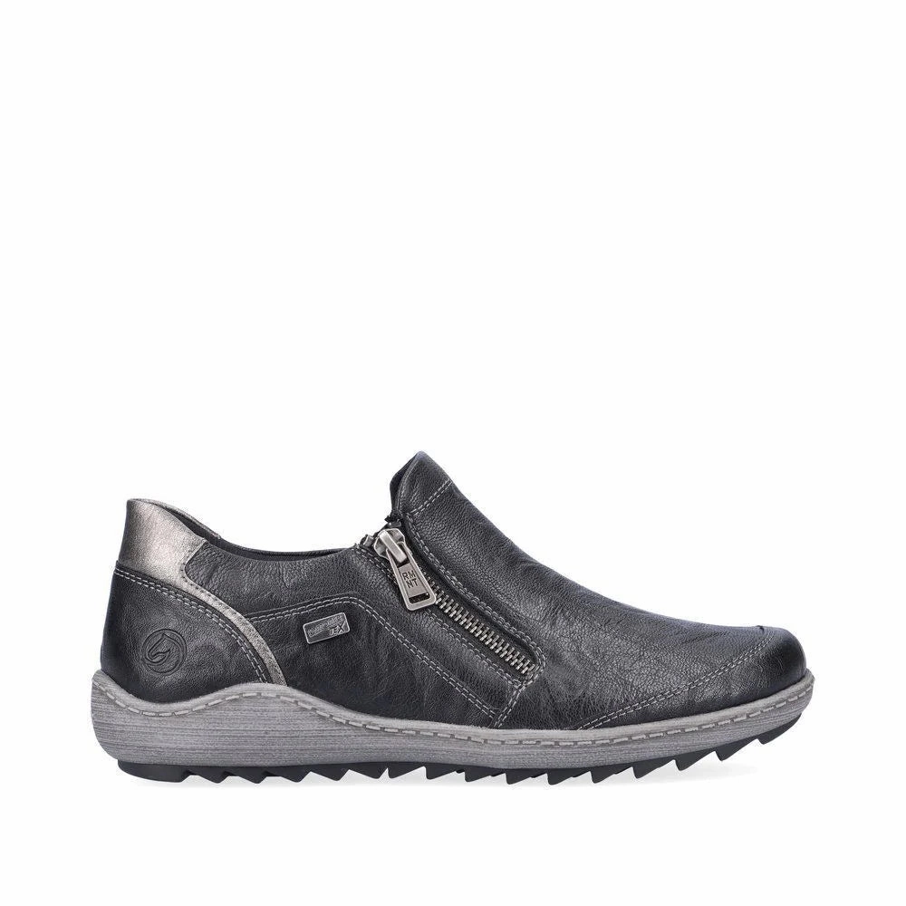 R1428-03 Side Zip RTex Black Breathable Shoes Herd Path