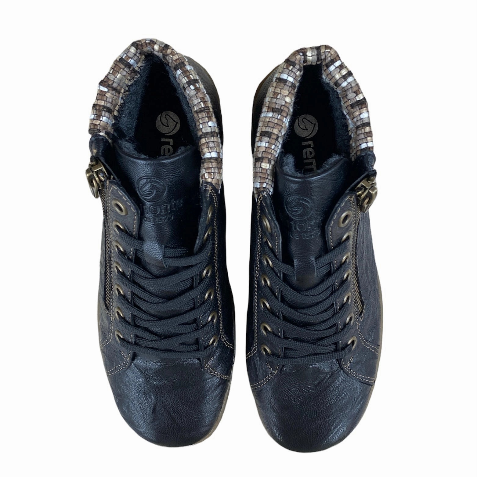 R1485-01 Black Knit Cuff Lace/Zip RTex Universal Style