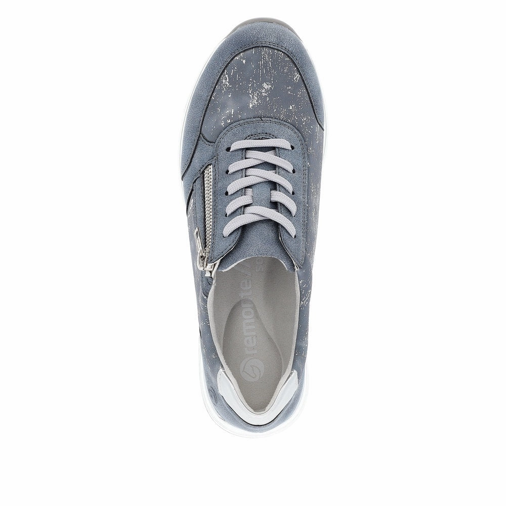 R6700-13 Lace-Up Side Zip Blue Combi Off Duty
