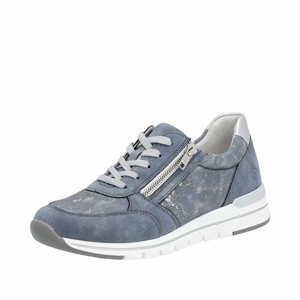 Bridge Trek R6700-13 Lace-Up Side Zip Blue Combi