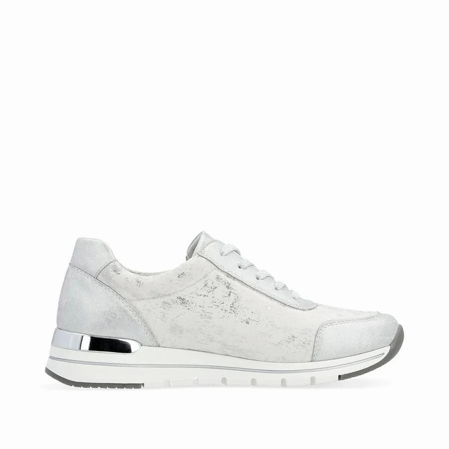 Street Fashioned Parkour Run R6700-91 Lace/Side Zip White/Silver Combi