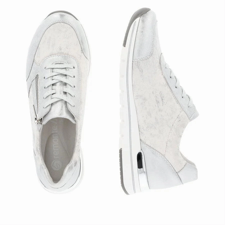 R6700-91 Lace/Side Zip White/Silver Combi Men Mode
