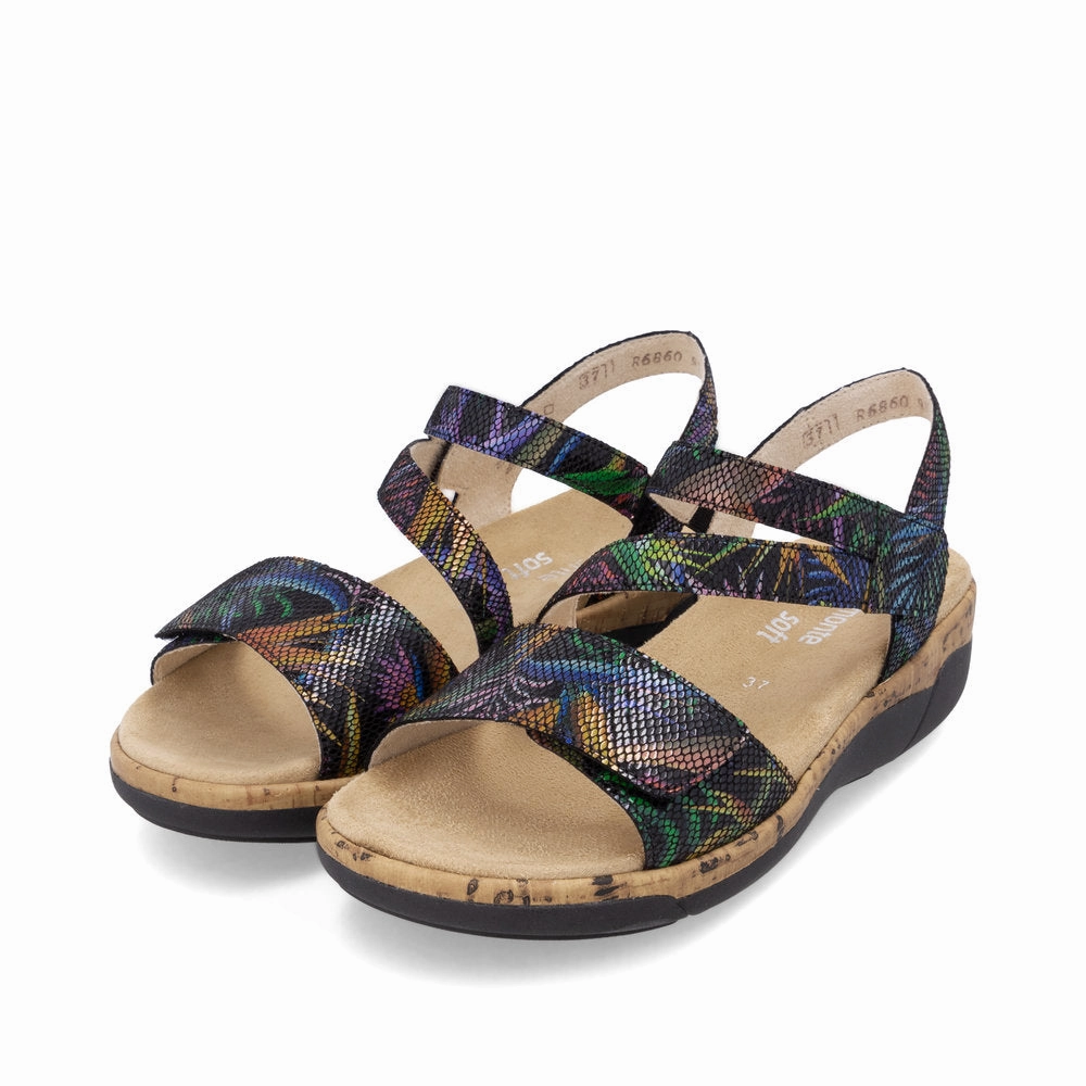 R6860-91 Velcro Z-Strap Blue Multi Bare Motion All-day Comfort Shoes