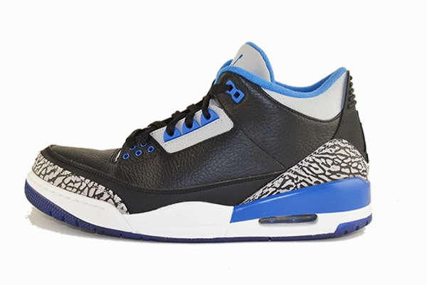Air Jordan 3 "Sport Blue" Comfortable foot flex event - specific shoes