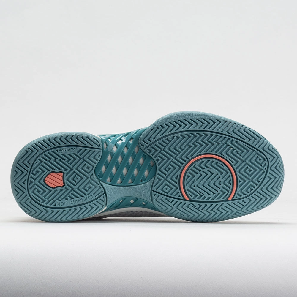 Quick Movement K-Swiss Express Light Pickleball Women's  Blanc de Blanc/Nile Blue/Dess