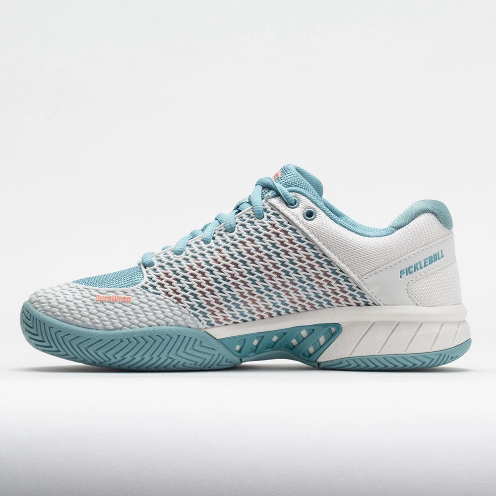 Heel - striker K-Swiss Express Light Pickleball Women's  Blanc de Blanc/Nile Blue/Dess