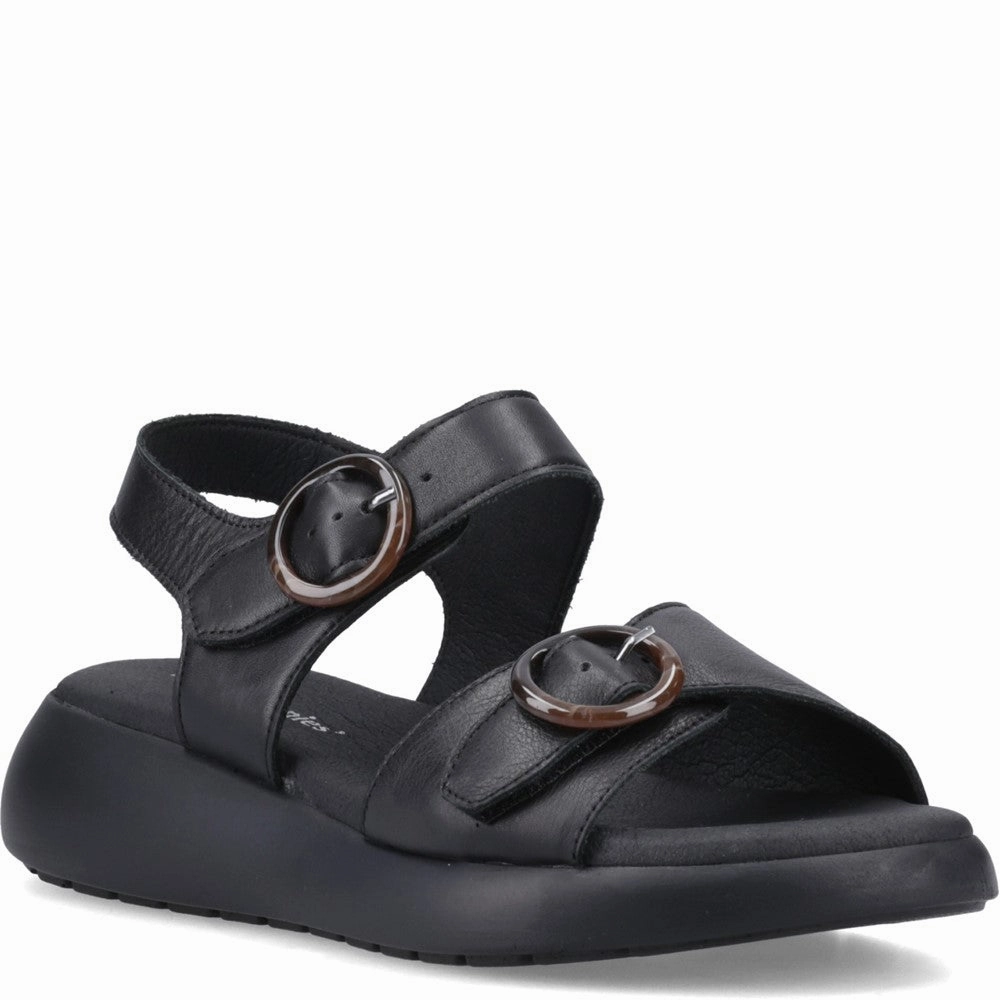 Hush Puppies Alison Buckle Sandal Roll Hike Skip Step