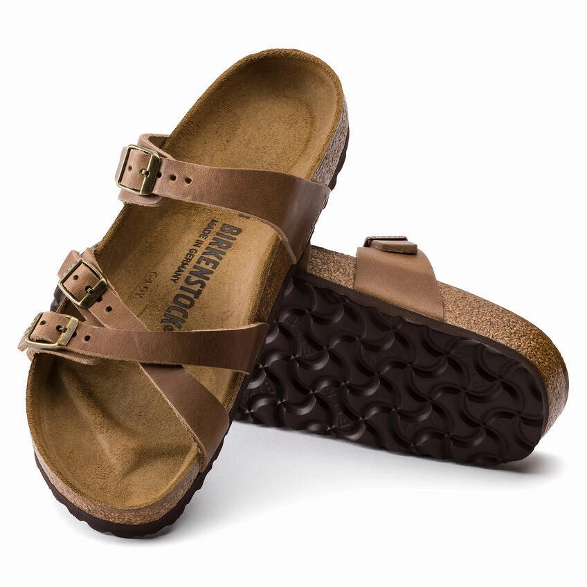 At-Home Style Sport Ease Franca Oiled Leather Tobacco Brown