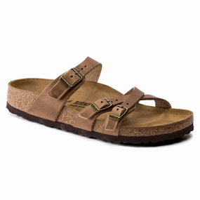 Fashion Sandals Franca Oiled Leather Tobacco Brown