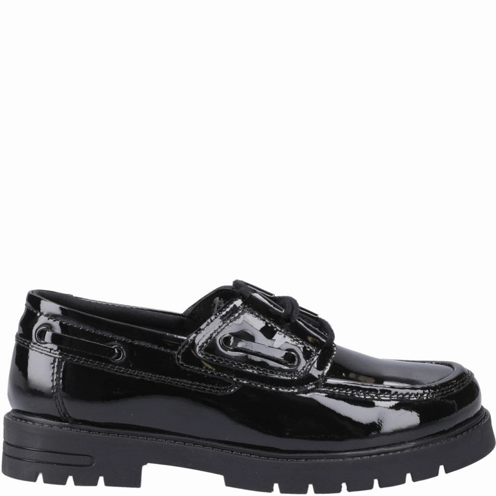 Hush Puppies Lucy Patent Senior School Shoes Edge Path spring fresh