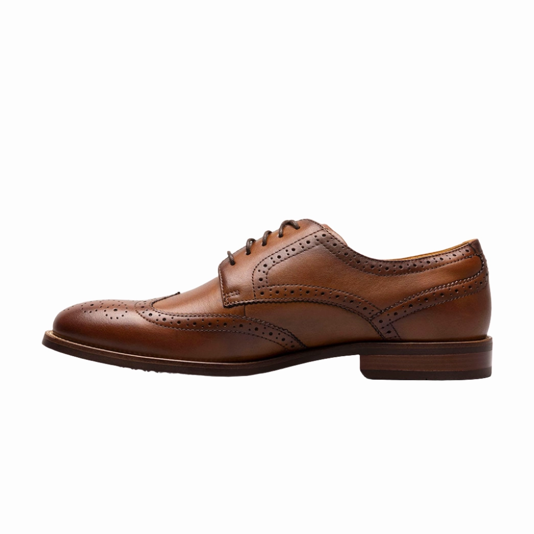 Minimal Edge Slip Resistant Rucci Wingtip Oxford Cognac