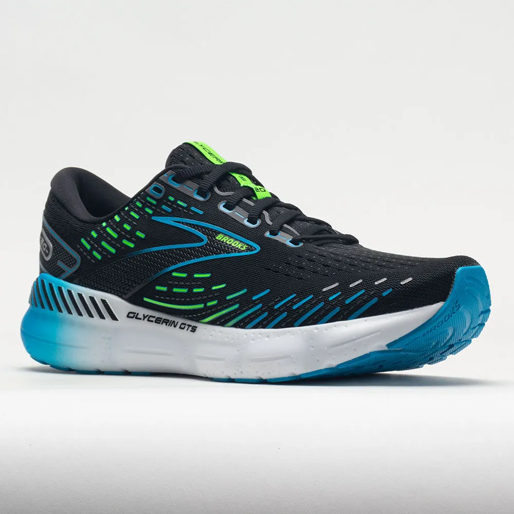 Brooks Glycerin GTS 20 Men's  Black/Hawaiian Ocean/Green low - arch shoe aid great flexibility