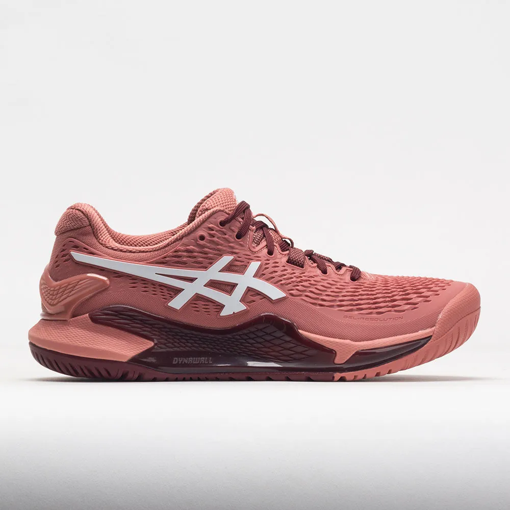 ASICS GEL-Resolution 9 Women's  Light Garnet/White running with a group