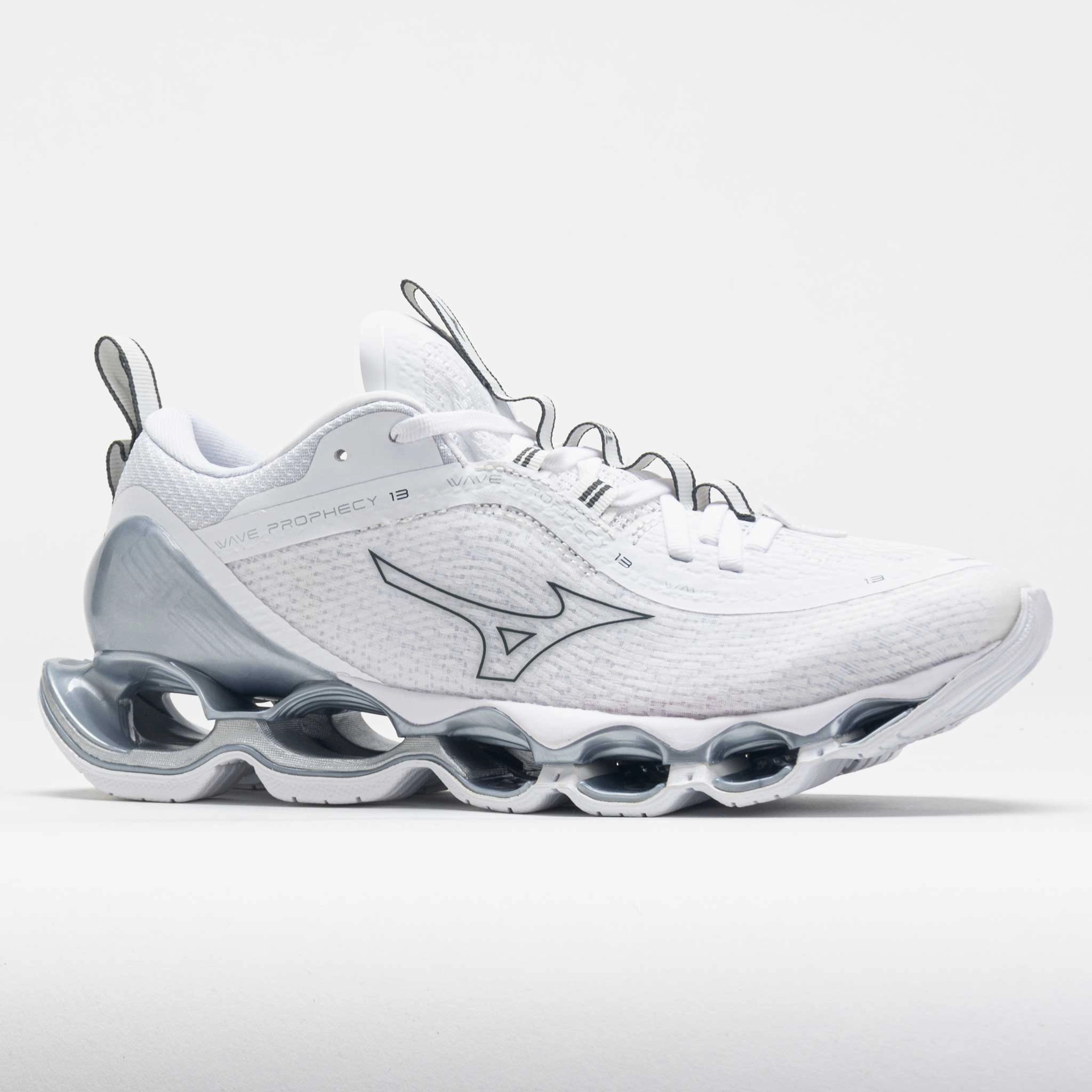 Mizuno Wave Prophecy 13 Women's  White/Metallic Grey polyester - upper shoes Long Distance Support