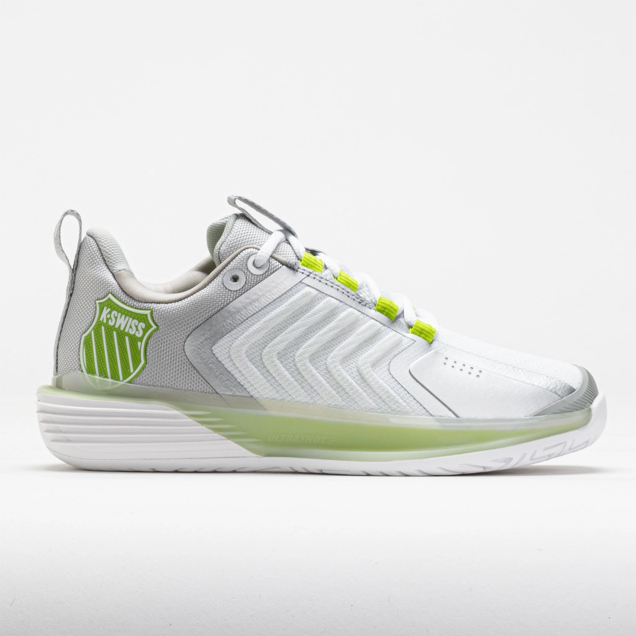 advanced - technology senior running shoes K-Swiss Ultrashot 3 Women's  White/Gray Violet/Lime Green