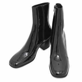 SAINT LAURENT PARIS Patent Leather Side Zip Boots Black713137 Patent Leather Size 40 Slip-On Design Casual Gathering