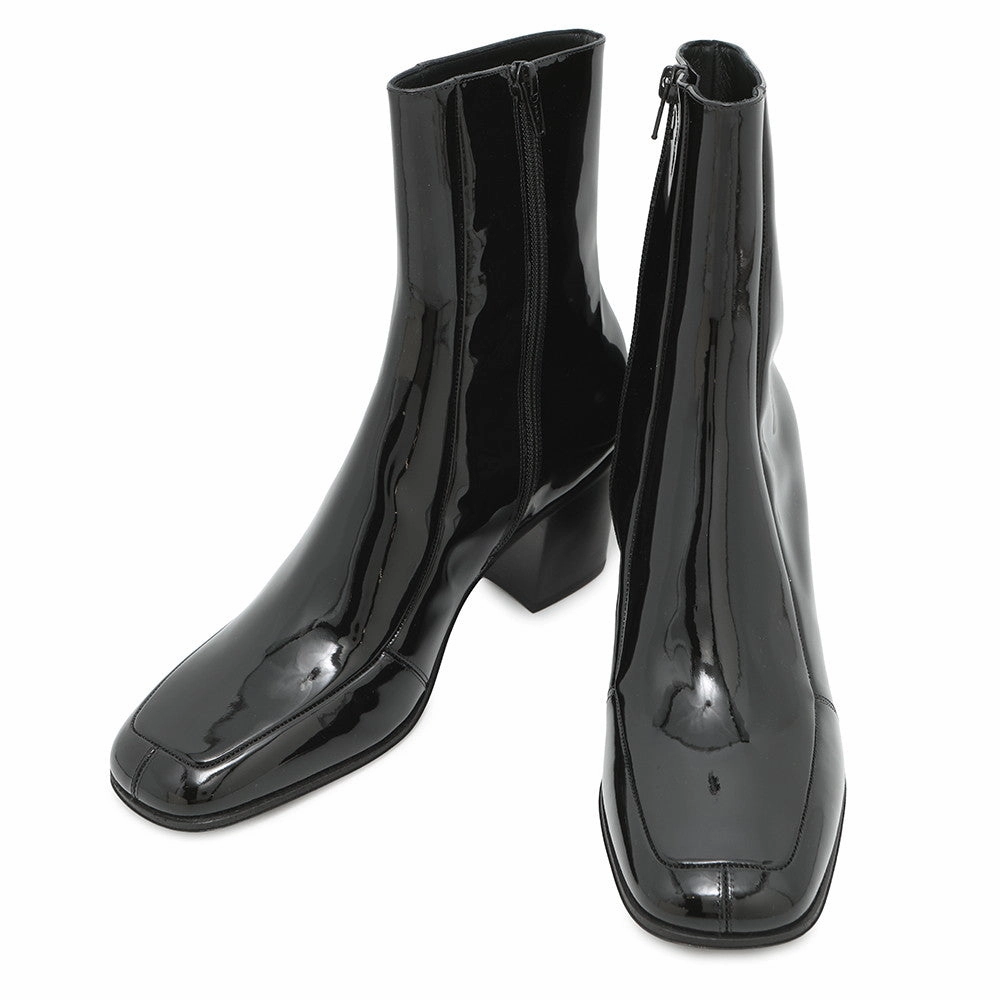 SAINT LAURENT PARIS Patent Leather Side Zip Boots Black713137 Patent Leather Size 40 Slip-On Design Casual Gathering