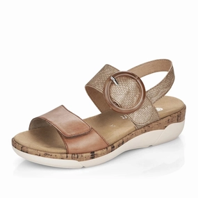 R6853-90 Velcro Big Buckle Metallic Multi Outdoor Flats