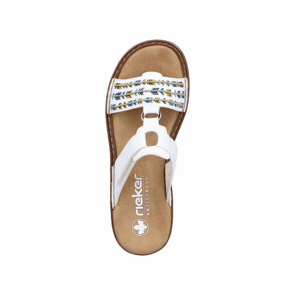 60867-80 White Multi Velcro Slide Practical Daily Relax