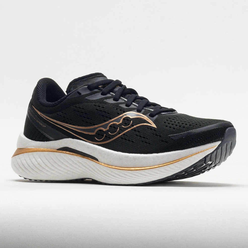 fabric - finish - design shoes perforated upper running shoes Saucony Endorphin Speed 3 Women's  Black/Goldstruck