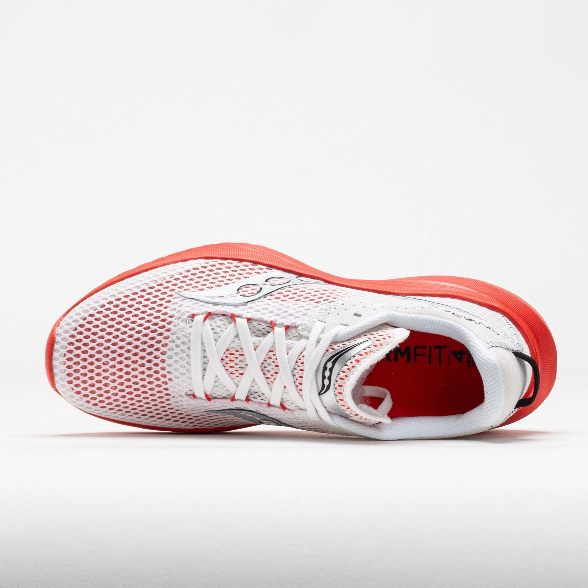 indoor running shoe features Impact protection Saucony Kinvara 14 Men's  White/Infrared