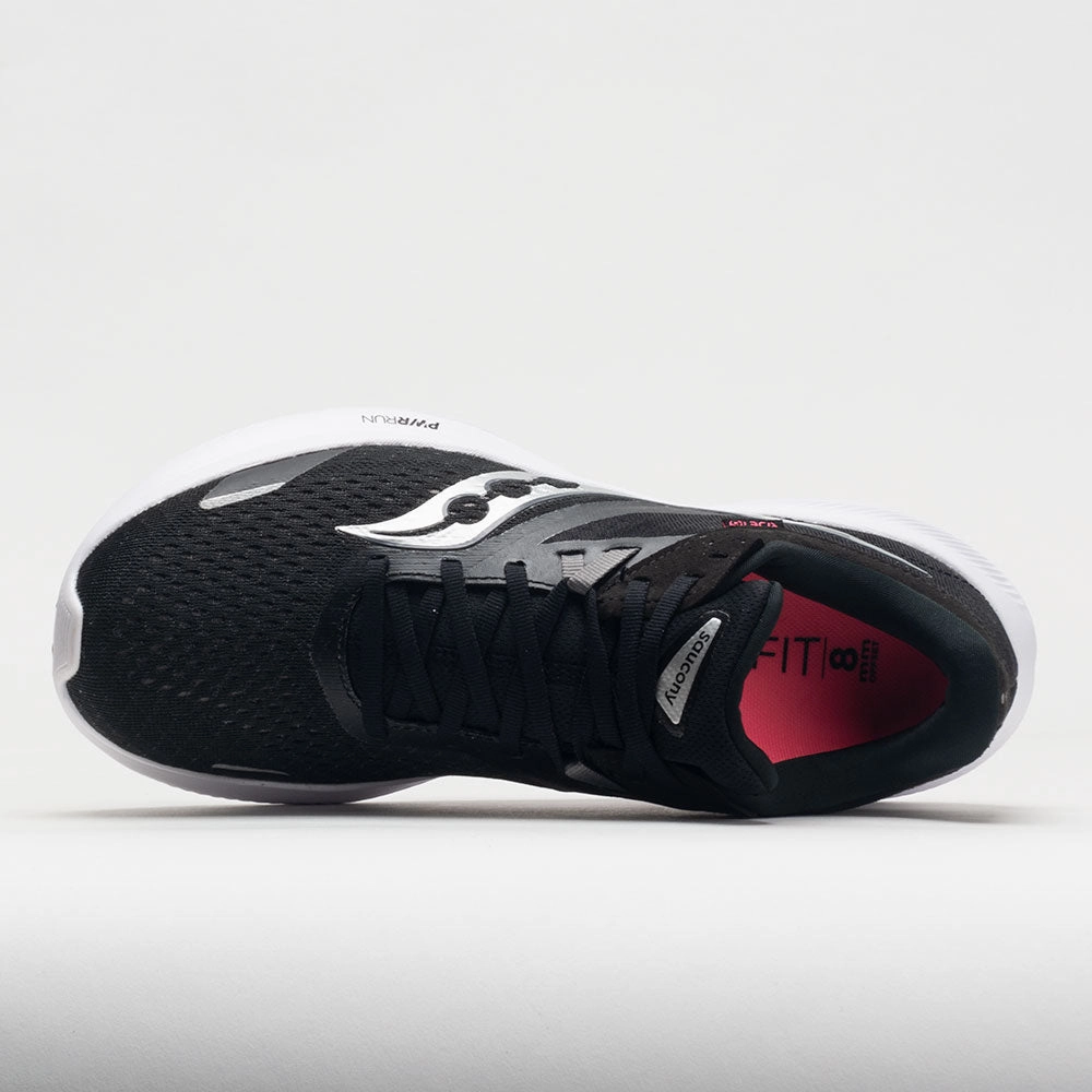 portable shoe benefit Saucony Ride 16 Women's  Black/White