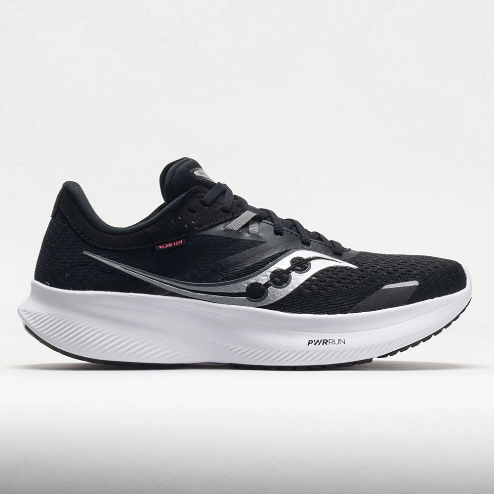 Saucony Ride 16 Women's  Black/White running in hard tracks shoes running shoes for marathons
