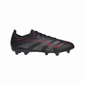 Moisture-wicking adidas Predator League FG/MG Soccer Cleat - core black/grey four/lucid red