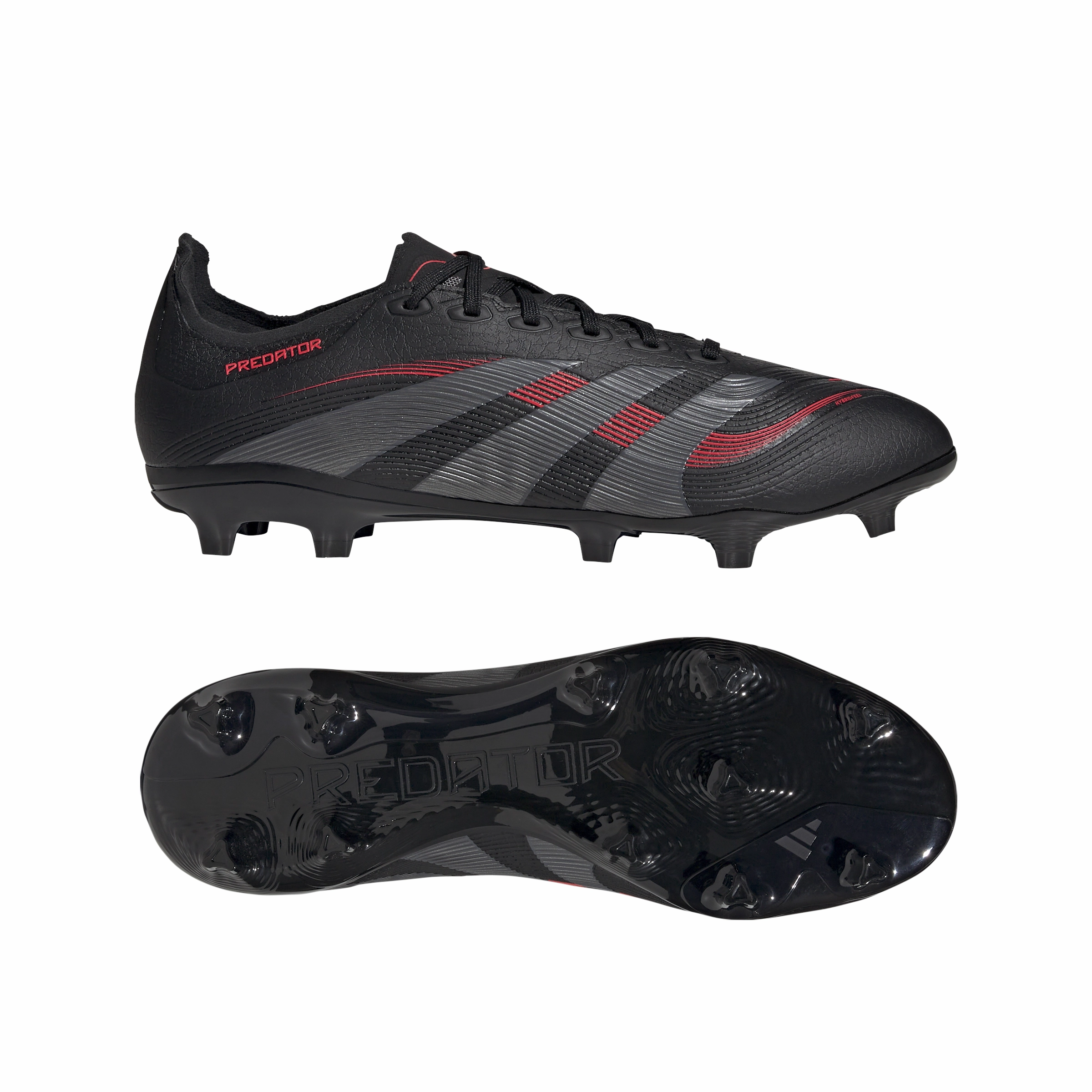 adidas Predator League FG/MG Soccer Cleat - core black/grey four/lucid red Upper Breathability Power Grip