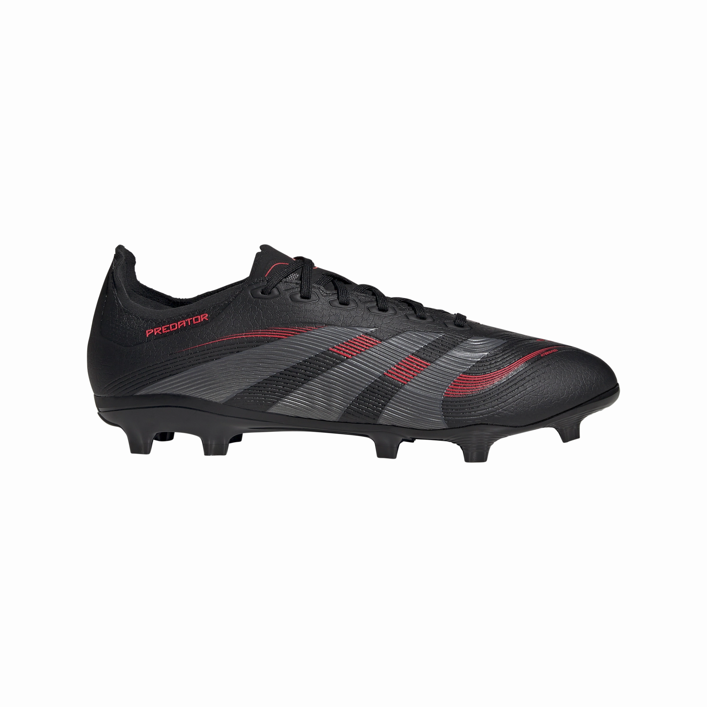 Moisture-wicking adidas Predator League FG/MG Soccer Cleat - core black/grey four/lucid red