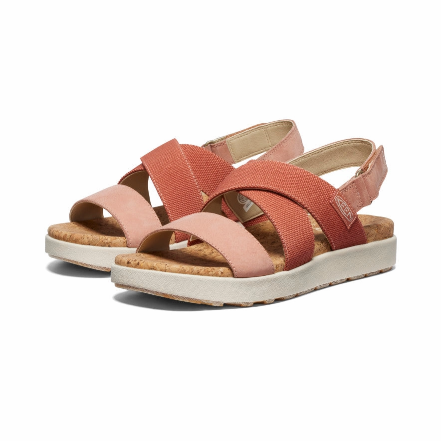Elle Criss Cross Baked Clay/Cork Sporty Outdoor Sandals