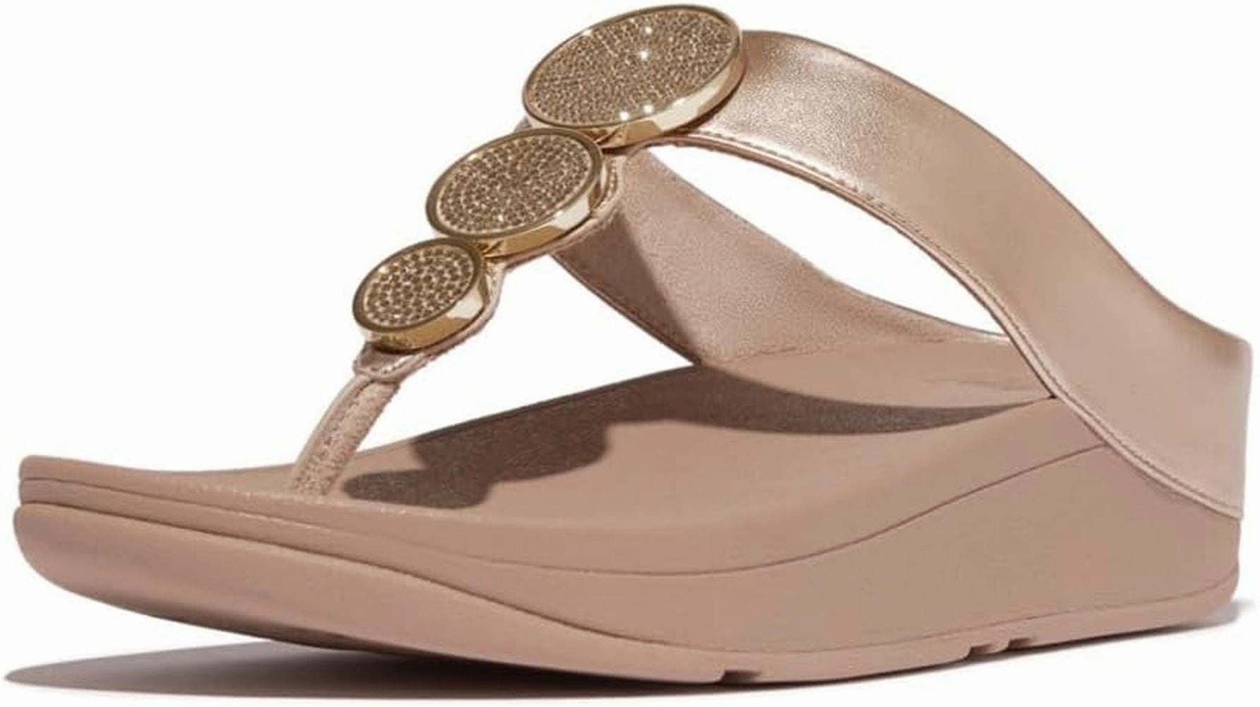 Quick Rest Outdoor Fun FitFlop Women's Halo Bead-Circle Metallic Toe-Post Sandals
