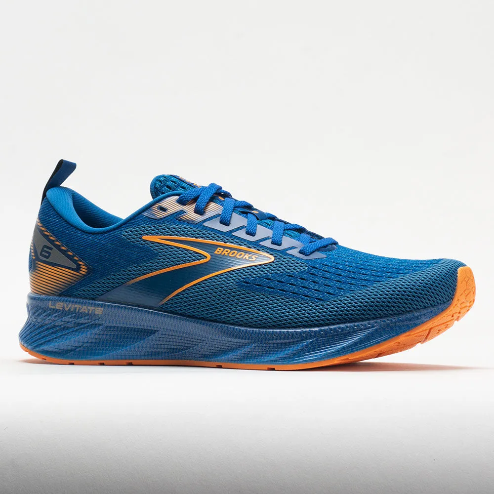 Brooks Levitate 6 Men's  Classic Blue/Orange running in a tundra area well - balanced