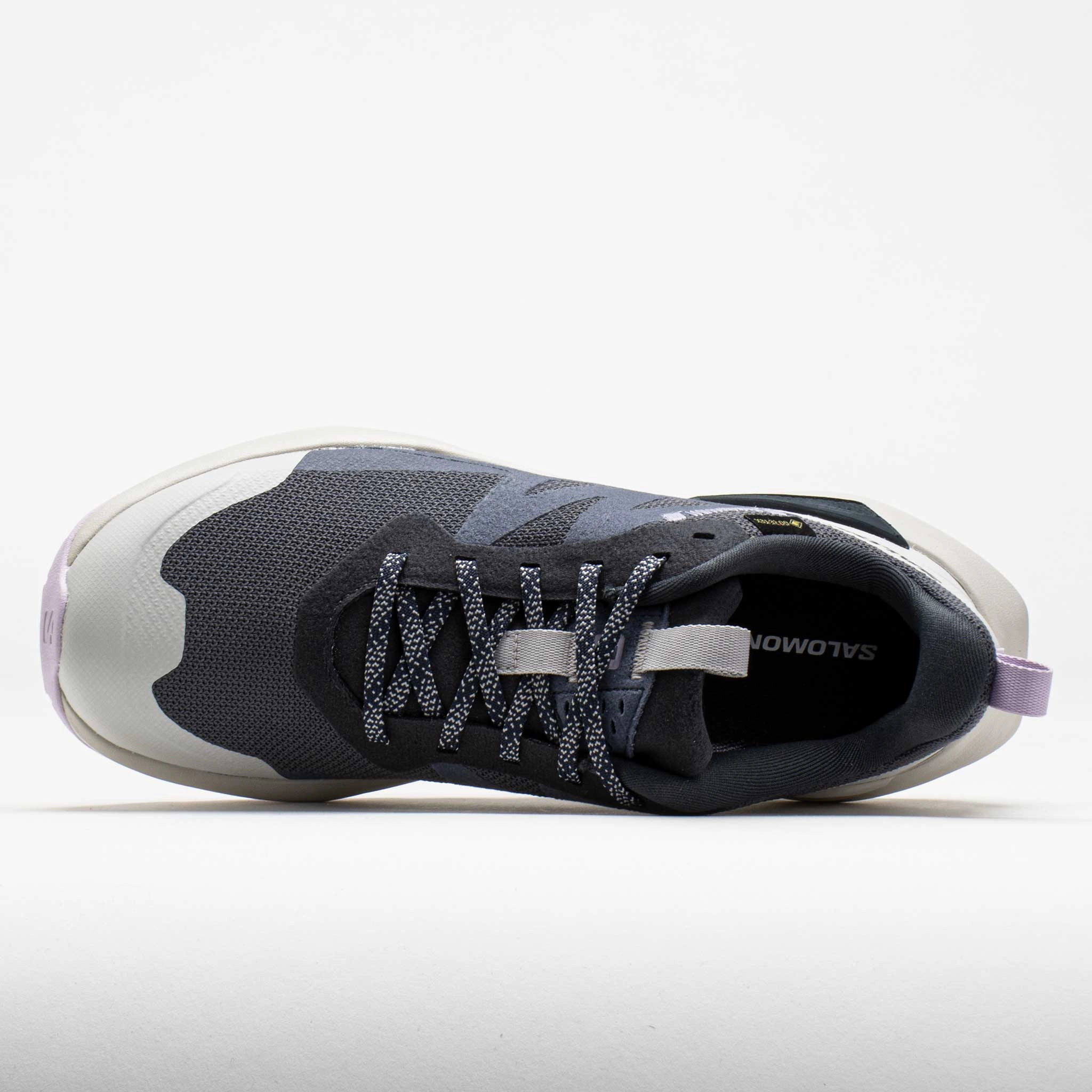 running in a forest Salomon Elixir Activ GTX Women's  India Ink/Glacier Gray/Orchid Petal
