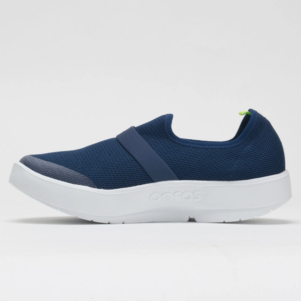 custom - fit shoes OOFOS OOmg Low Women's  White/Navy