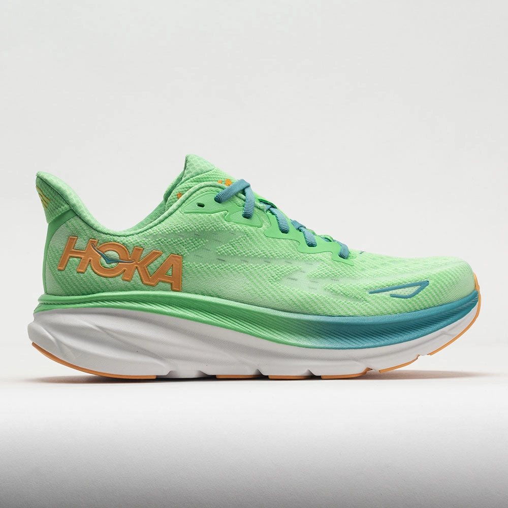 fitness enthusiasts' preference HOKA Clifton 9 Men's  Zest/Lime Glow