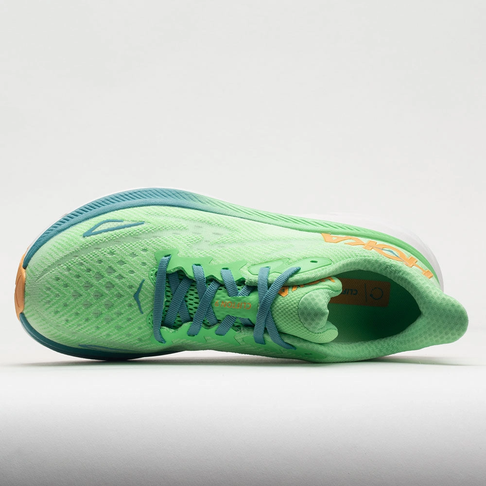 HOKA Clifton 9 Men's  Zest/Lime Glow LeatherUpper