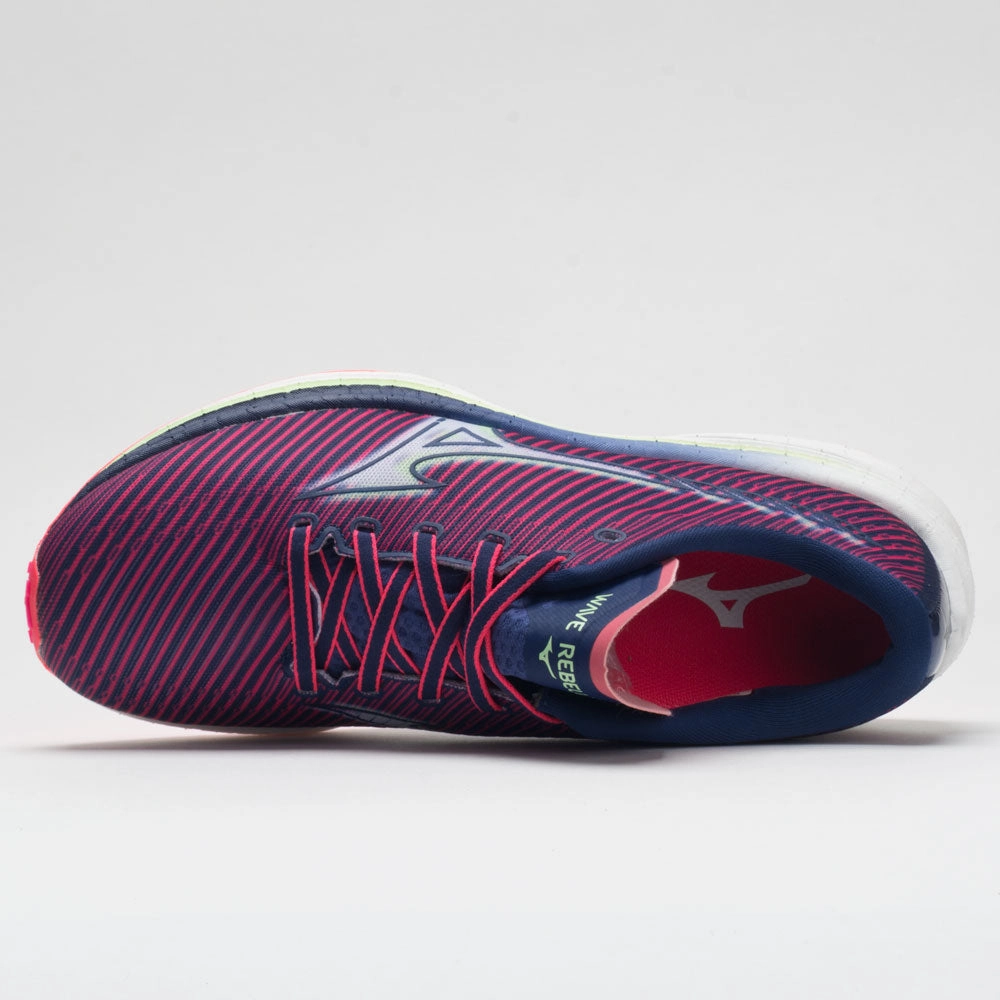 Mizuno Wave Rebellion Women's  Diva Pink/Indigo White ballet - themed running shoes