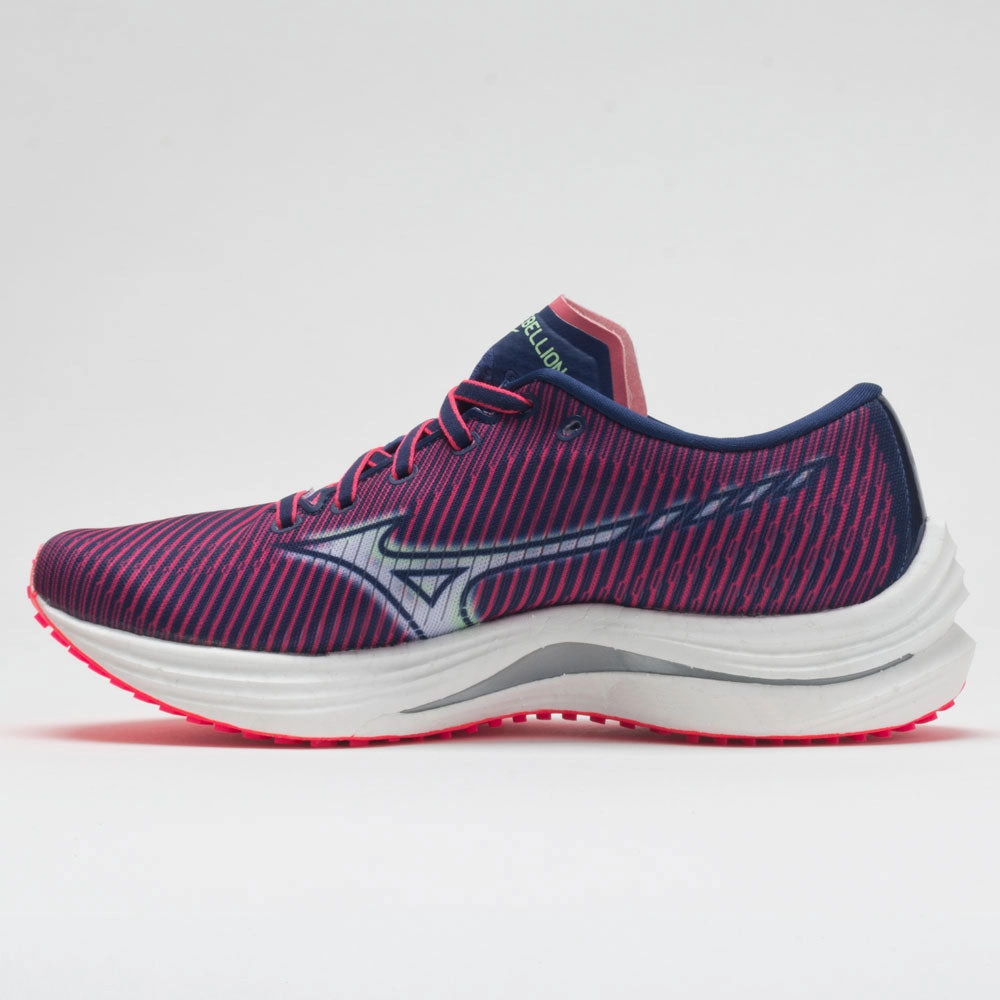 Mizuno Wave Rebellion Women's  Diva Pink/Indigo White Arch   Contoured SyntheticUpper