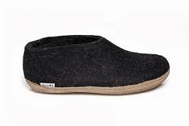 Shoe Charcoal (Leather) Soft Slip