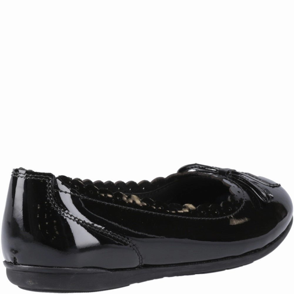 Fit Freedom Neutral Look Hush Puppies Lillie Ballerina Patent Junior School Shoes