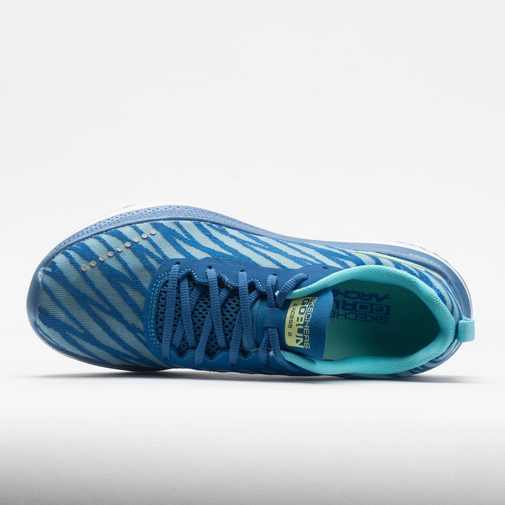 workout - shoes elevated - heel running option Skechers GOrun Razor Excess 2 Women's  Blue/Aqua