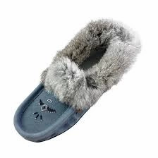 Sky Blue Suede Moccasin Slip Off